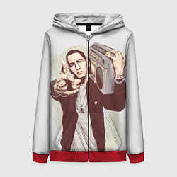 Толстовка на молнии женская Eminem: Street Music, цвет: 3D-красный
