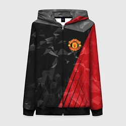 Толстовка на молнии женская FC Manchester United: Abstract, цвет: 3D-черный