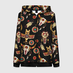 Женская толстовка на молнии Индейские культовые символы