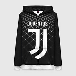 Толстовка на молнии женская FC Juventus: Black Lines, цвет: 3D-белый