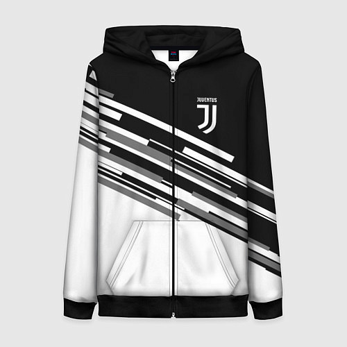 Женская толстовка на молнии FC Juventus: B&W Line / 3D-Черный – фото 1