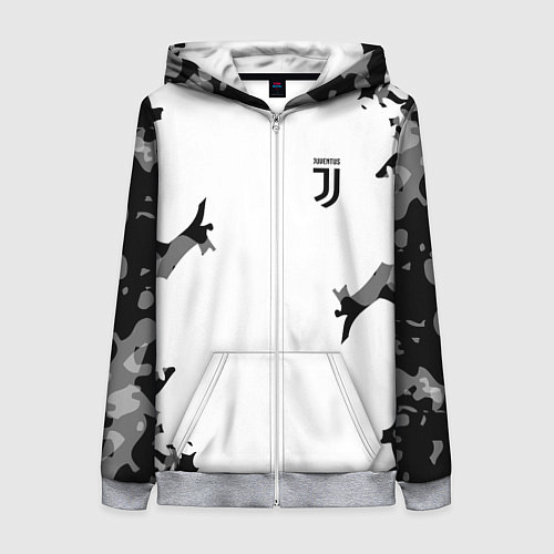 Женская толстовка на молнии FC Juventus: White Original / 3D-Меланж – фото 1