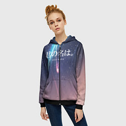 Толстовка на молнии женская Your Name, цвет: 3D-черный — фото 2