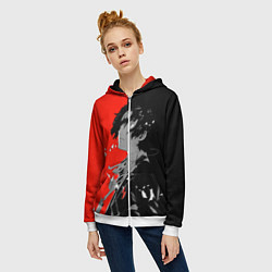 Толстовка на молнии женская Red Persona, цвет: 3D-белый — фото 2