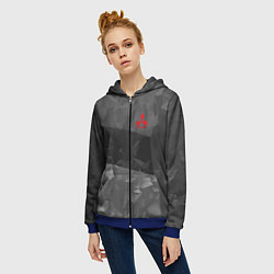 Толстовка на молнии женская MITSUBISHI SPORT, цвет: 3D-синий — фото 2