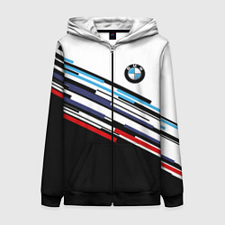 Толстовка на молнии женская BMW BRAND COLOR БМВ, цвет: 3D-черный