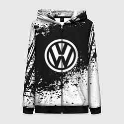 Толстовка на молнии женская Volkswagen: Black Spray, цвет: 3D-черный
