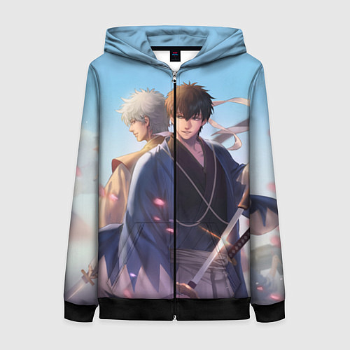 Женская толстовка на молнии Gintama / 3D-Черный – фото 1