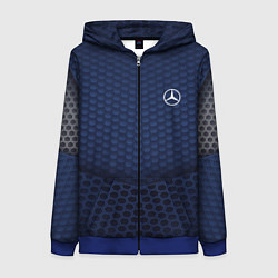 Толстовка на молнии женская Mercedes: Sport Motors, цвет: 3D-синий