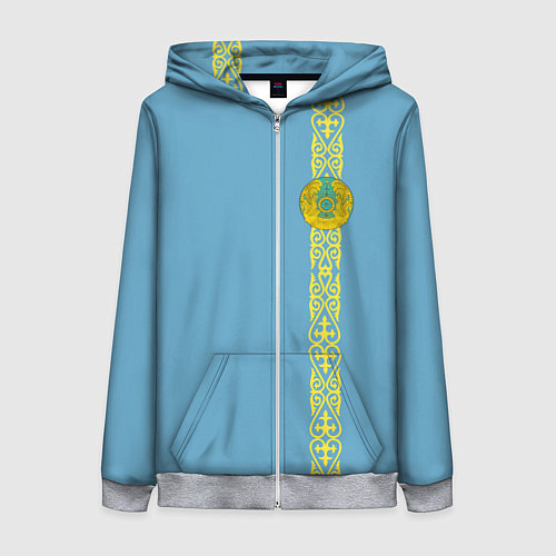 Женская толстовка на молнии I Love Kazakhstan / 3D-Меланж – фото 1