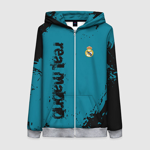 Женская толстовка на молнии Real madrid - grange style / 3D-Меланж – фото 1