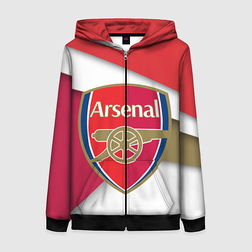 Женская толстовка на молнии FC Arsenal / 3D-Черный – фото 1