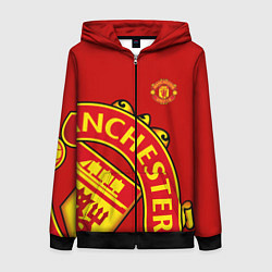 Толстовка на молнии женская FC Man United: Red Exclusive, цвет: 3D-черный