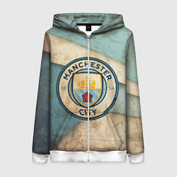 Толстовка на молнии женская FC Man City: Old Style, цвет: 3D-белый