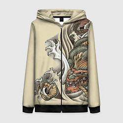 Женская толстовка на молнии Восточный дракон