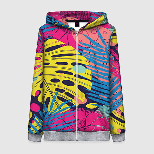 Женская толстовка на молнии Тропическая мода / 3D-Меланж – фото 1