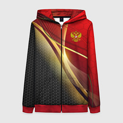 Толстовка на молнии женская RUSSIA SPORT: Gold Collection, цвет: 3D-красный