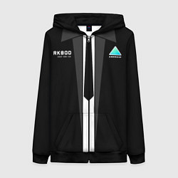 Толстовка на молнии женская RK800 Android Black, цвет: 3D-черный