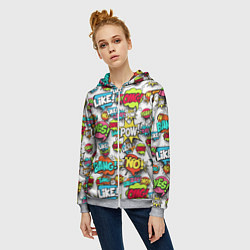 Толстовка на молнии женская Pop art Fashion, цвет: 3D-меланж — фото 2
