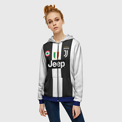 Толстовка на молнии женская FC Juventus 18-19, цвет: 3D-синий — фото 2