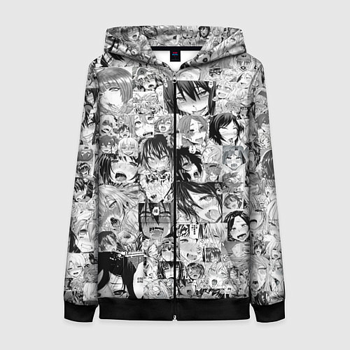 Женская толстовка на молнии AHEGAO / 3D-Черный – фото 1