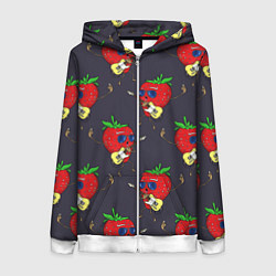 Женская толстовка на молнии Клубничный рок