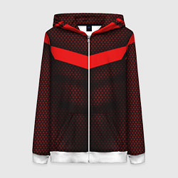 Толстовка на молнии женская Красная броня, цвет: 3D-белый
