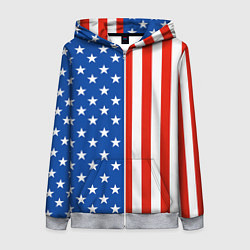 Толстовка на молнии женская American Patriot, цвет: 3D-меланж