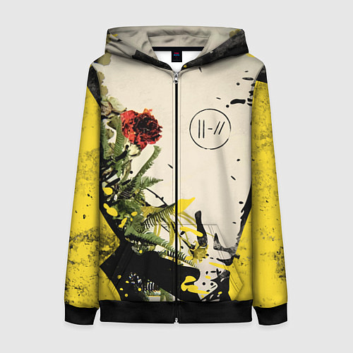 Женская толстовка на молнии TOP: Chlorine / 3D-Черный – фото 1