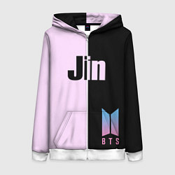 Толстовка на молнии женская BTS Jin, цвет: 3D-белый