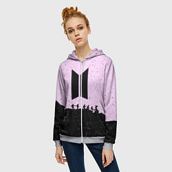 Толстовка на молнии женская Bangtan Boys, цвет: 3D-меланж — фото 2