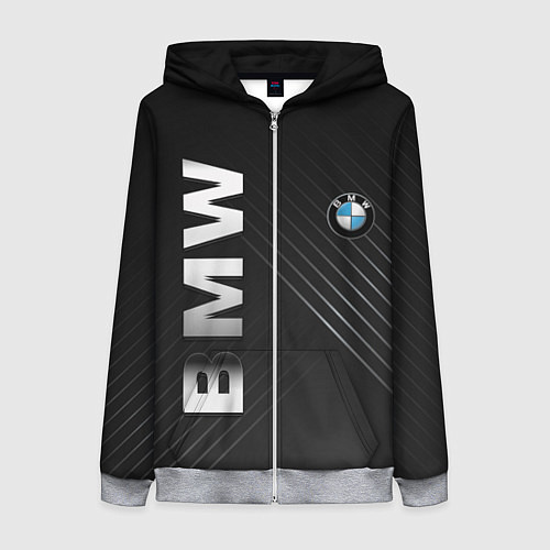Женская толстовка на молнии BMW: Steel Line / 3D-Меланж – фото 1