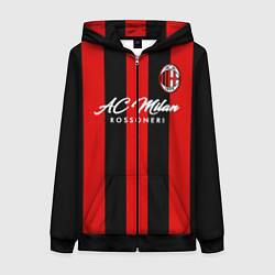 Толстовка на молнии женская AC Milan, цвет: 3D-черный