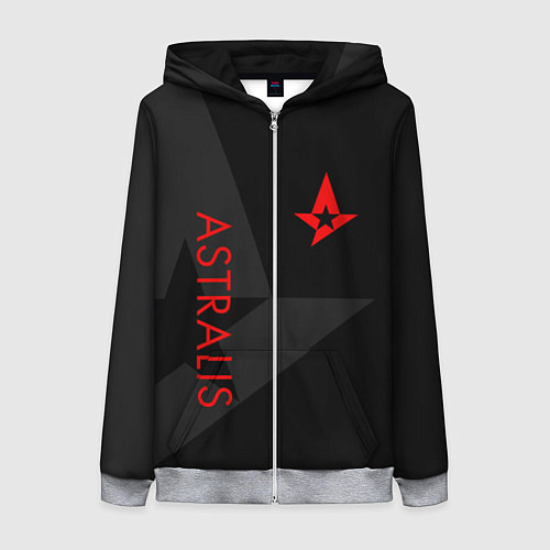 Женская толстовка на молнии Astralis: Dark Style / 3D-Меланж – фото 1