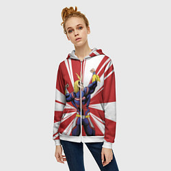 Толстовка на молнии женская Всемогущий, цвет: 3D-белый — фото 2