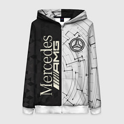 Толстовка на молнии женская Mercedes AMG: Techno Style, цвет: 3D-белый