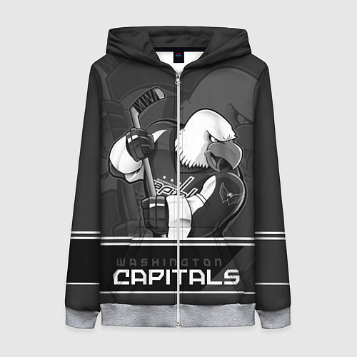 Женская толстовка на молнии Washington Capitals: Mono / 3D-Меланж – фото 1