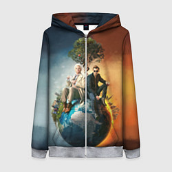 Толстовка на молнии женская Good Omens, цвет: 3D-меланж