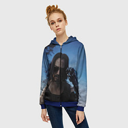 Толстовка на молнии женская Киану Ривз, цвет: 3D-синий — фото 2