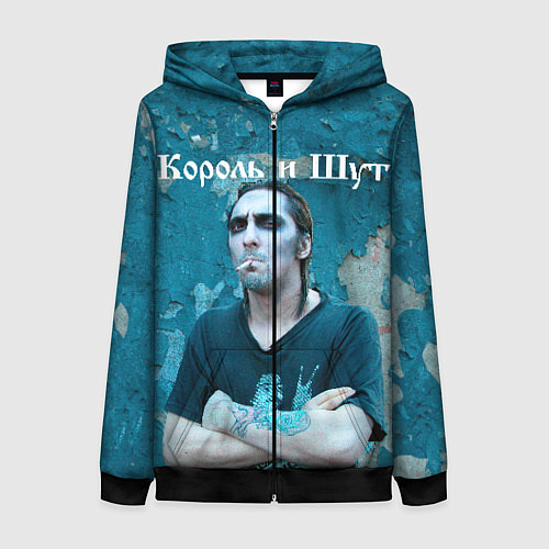 Женская толстовка на молнии Король и Шут / 3D-Черный – фото 1