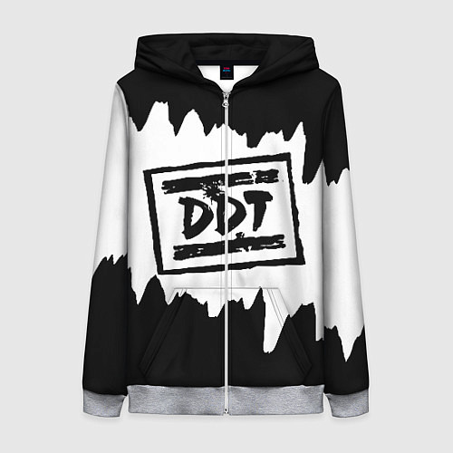 Женская толстовка на молнии ДДТ / 3D-Меланж – фото 1