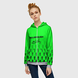 Толстовка на молнии женская Billie Eilish: Green Autograph, цвет: 3D-меланж — фото 2