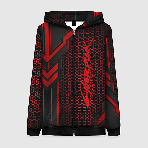 Женская толстовка на молнии Cyberpunk 2077 / 3D-Черный – фото 1
