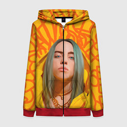 Толстовка на молнии женская Billie Eilish, цвет: 3D-красный