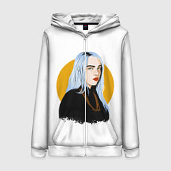 Толстовка на молнии женская Billie Eilish, цвет: 3D-белый