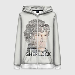 Толстовка на молнии женская Sherlock, цвет: 3D-белый
