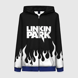 Толстовка на молнии женская Linkin Park: Black Flame, цвет: 3D-синий