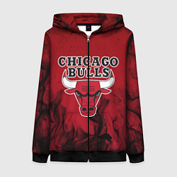 Толстовка на молнии женская CHICAGO BULLS, цвет: 3D-черный
