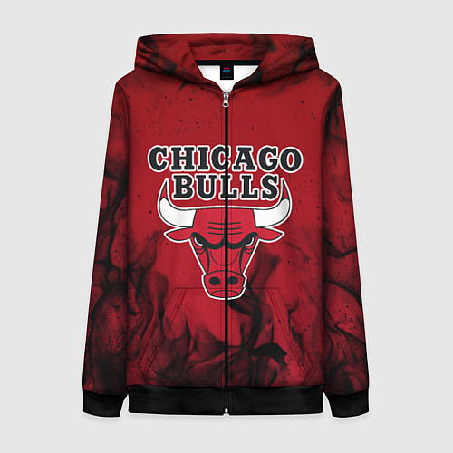 Женская толстовка на молнии CHICAGO BULLS / 3D-Черный – фото 1