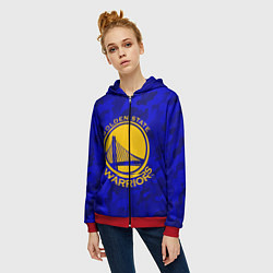 Толстовка на молнии женская GOLDEN STATE WARRIORS, цвет: 3D-красный — фото 2